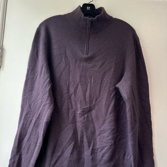 The Men’s Store Bloomingdale’s Cashmere Half Zip Sweater Size L - Picture 5 of 10